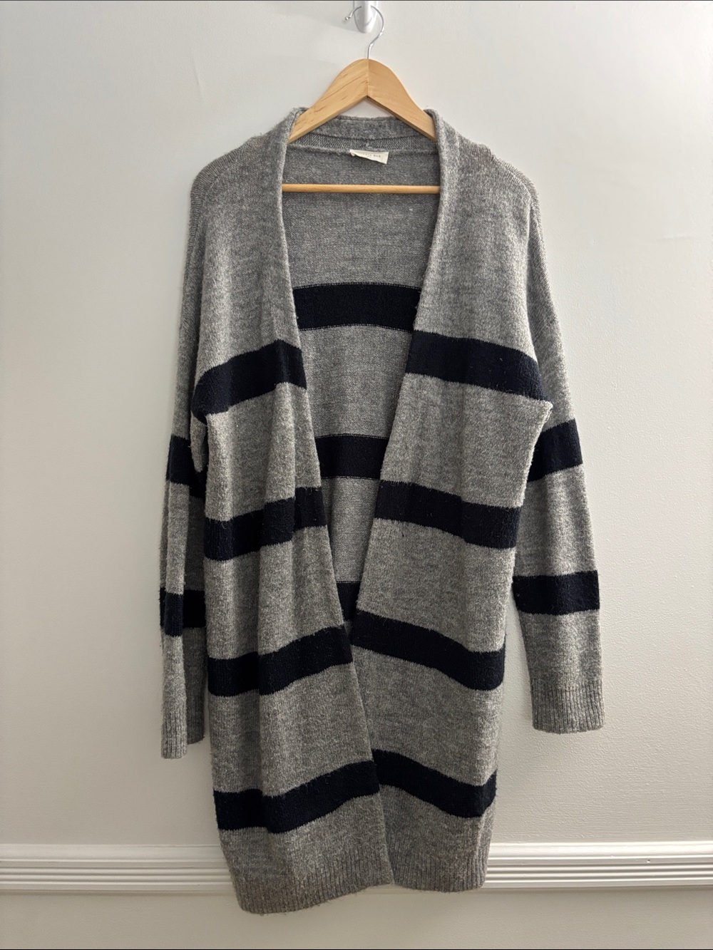 Sophie Rue Gray & Black Striped Open Cardigan
